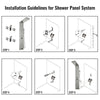 5 In 1 Sturdy Stainless Steel Shower Column Tower Panel with Twin Head Anti-rust Waterfall