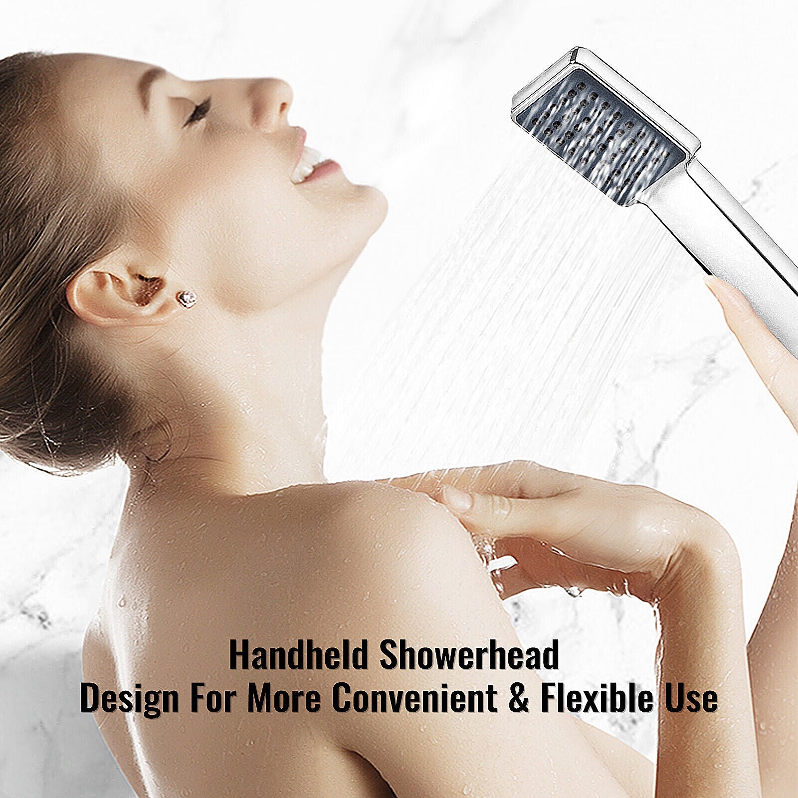 5 In 1 Sturdy Stainless Steel Shower Column Tower Panel with Twin Head Anti-rust Waterfall