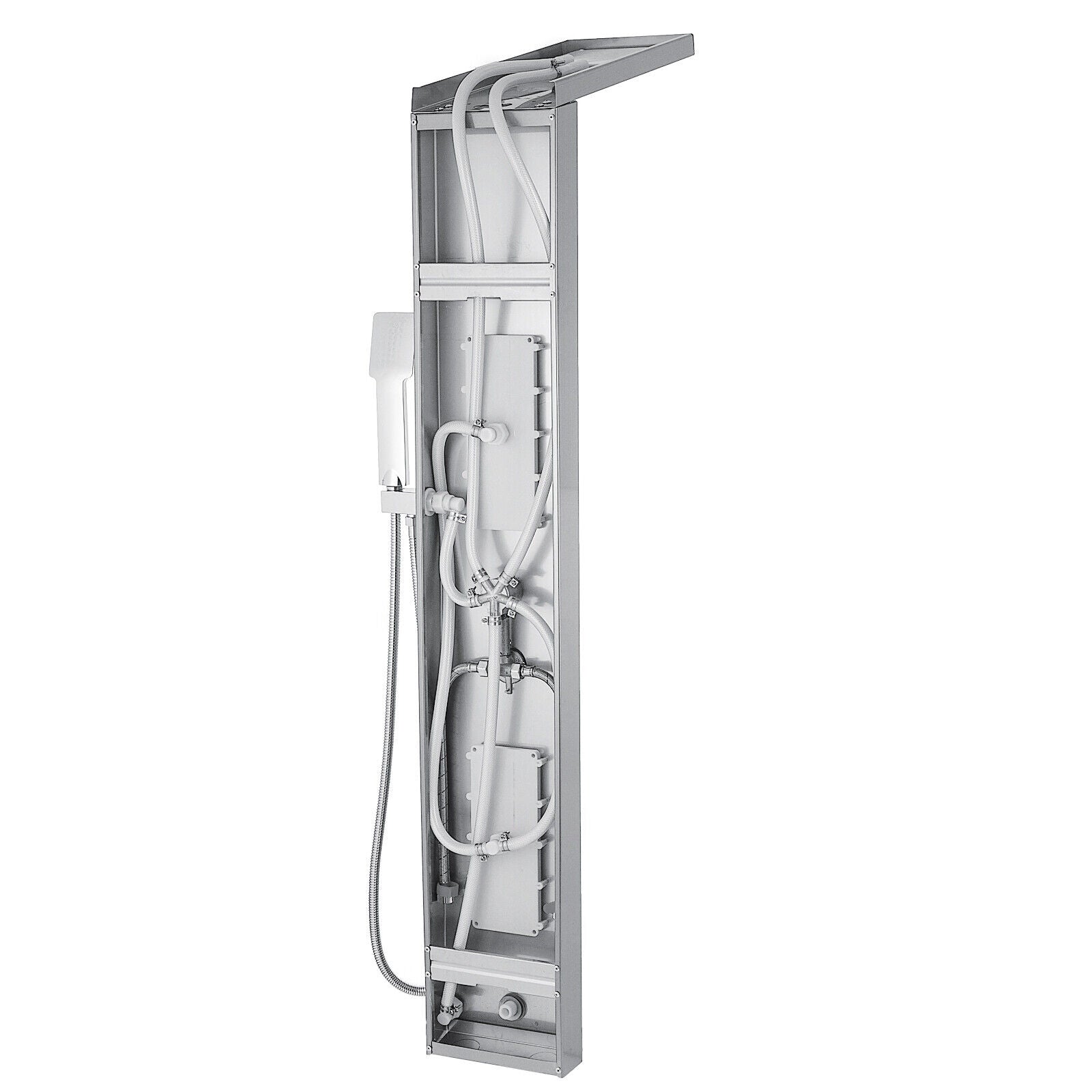 5 In 1 Sturdy Stainless Steel Shower Column Tower Panel with Twin Head Anti-rust Waterfall