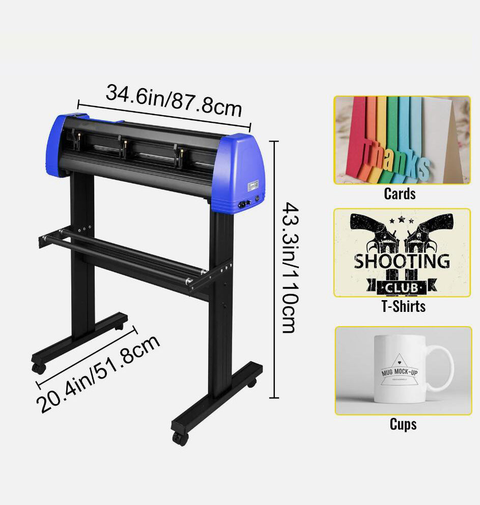 Premium LCD 720mm Vinyl Cutter Plotter Sign Cut Machine Software 20 Blades AU