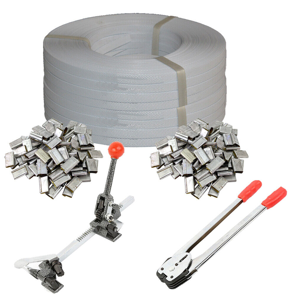 Set of 240M Plastic Strap for Carton Strapping Box Packing +160 Clip ...