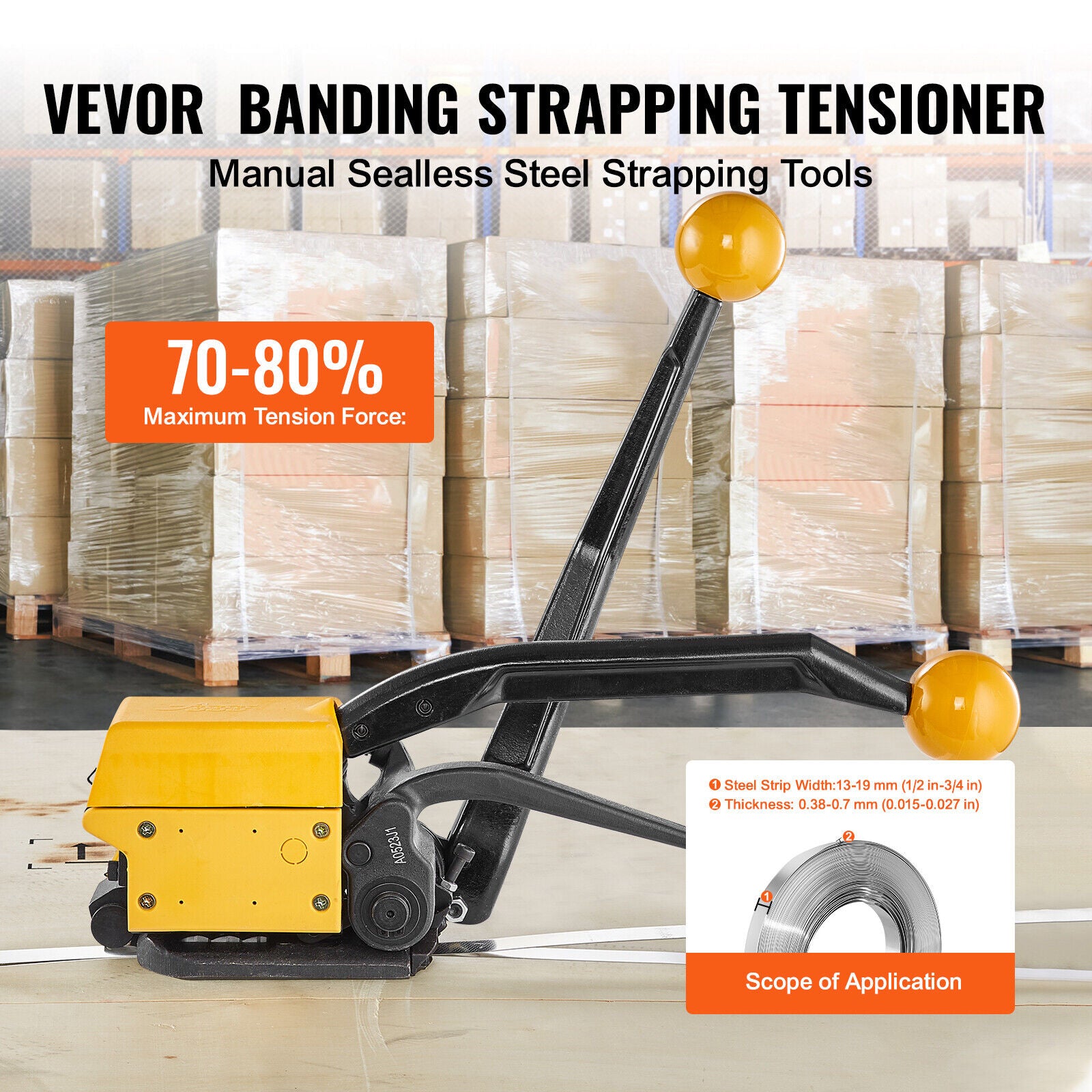 3-in-1 Premium Manual Metal Strapping Machine Belt Packing Banding Tool for Steel Strap