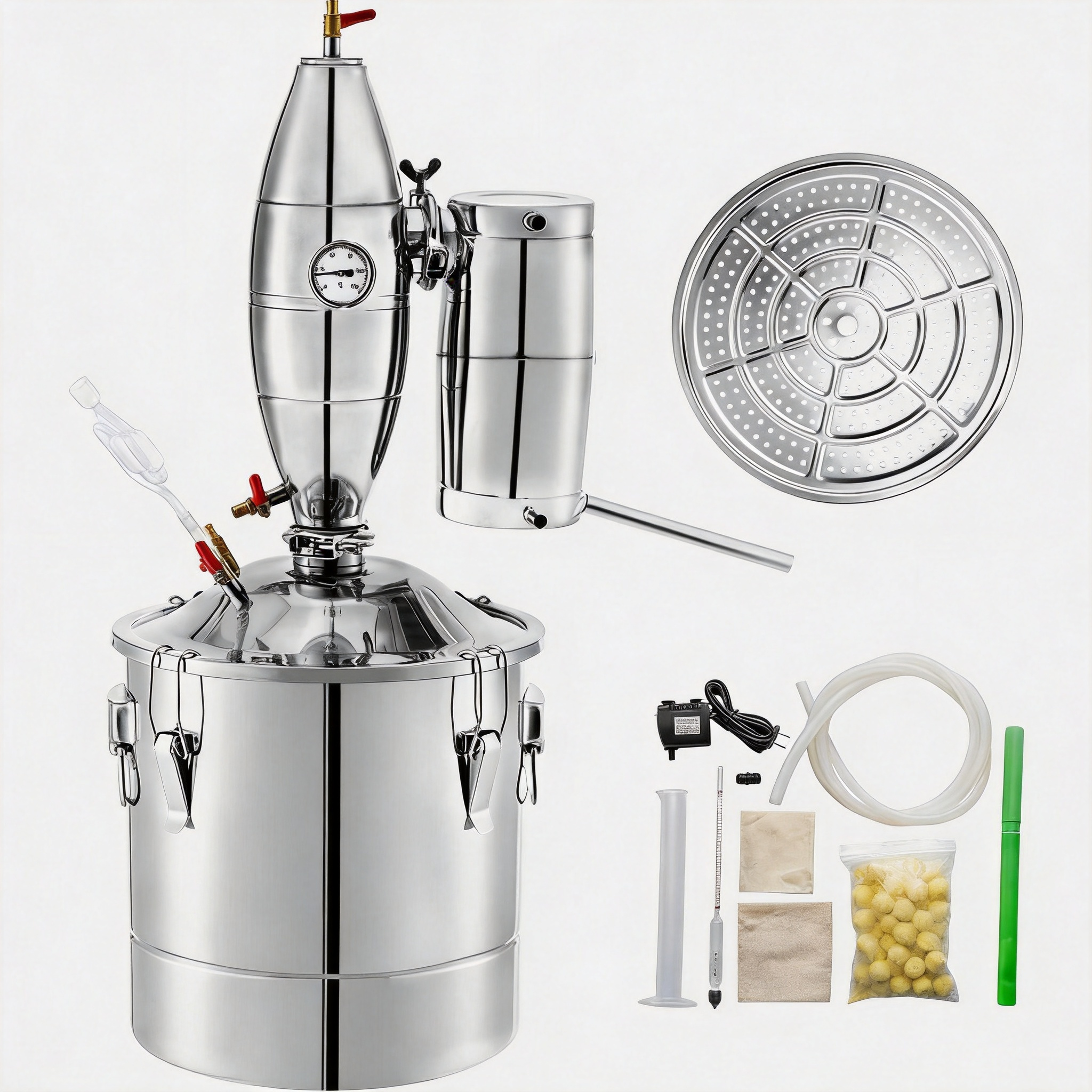 Large UPGRADED 70L Alcohol Distiller Moonshinestill Wine Brewing Kit S ...