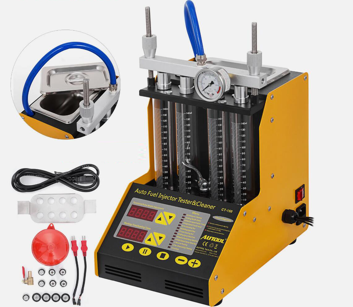 Durable 4-Cylinder Auto Fuel Injector Cleaner ultrasonic Tester Cleaning Tank AU