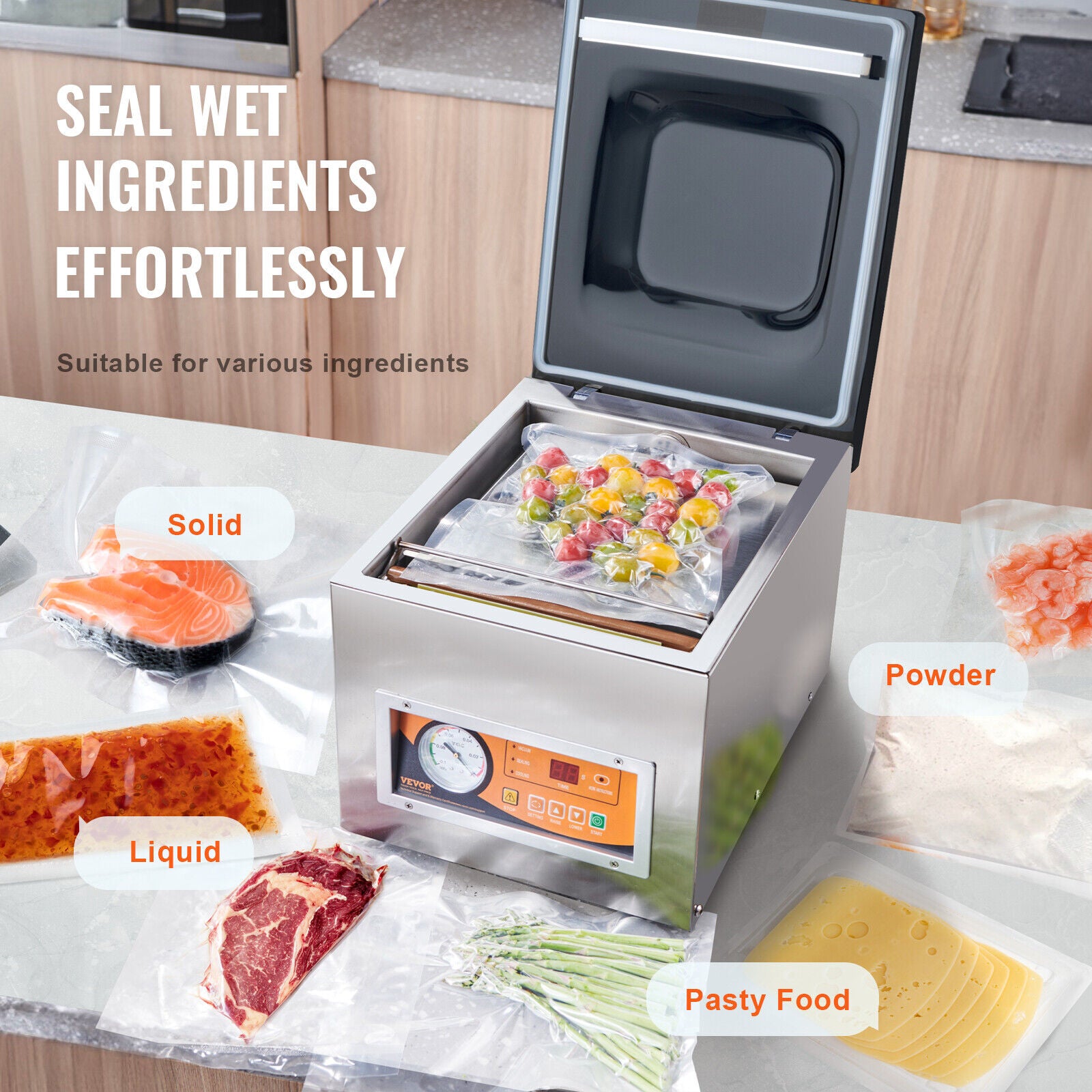 260W Premium Commercial Chamber Vacuum Sealer Sealing Bag Packing Machine