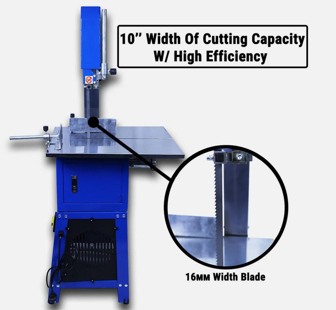 10" Electric Meat-cutting Bandsaw With Mincer Meat Saw Cutting Mincer Sausage Grinder