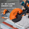 PREMIUM Wet/Dry 12'' Electric Concrete Saw Cutter with Water Pump and Blade