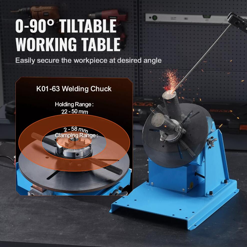 20W 10KG Precise & Stable Rotary Welding Positioner 0-90° Turntable Table AU