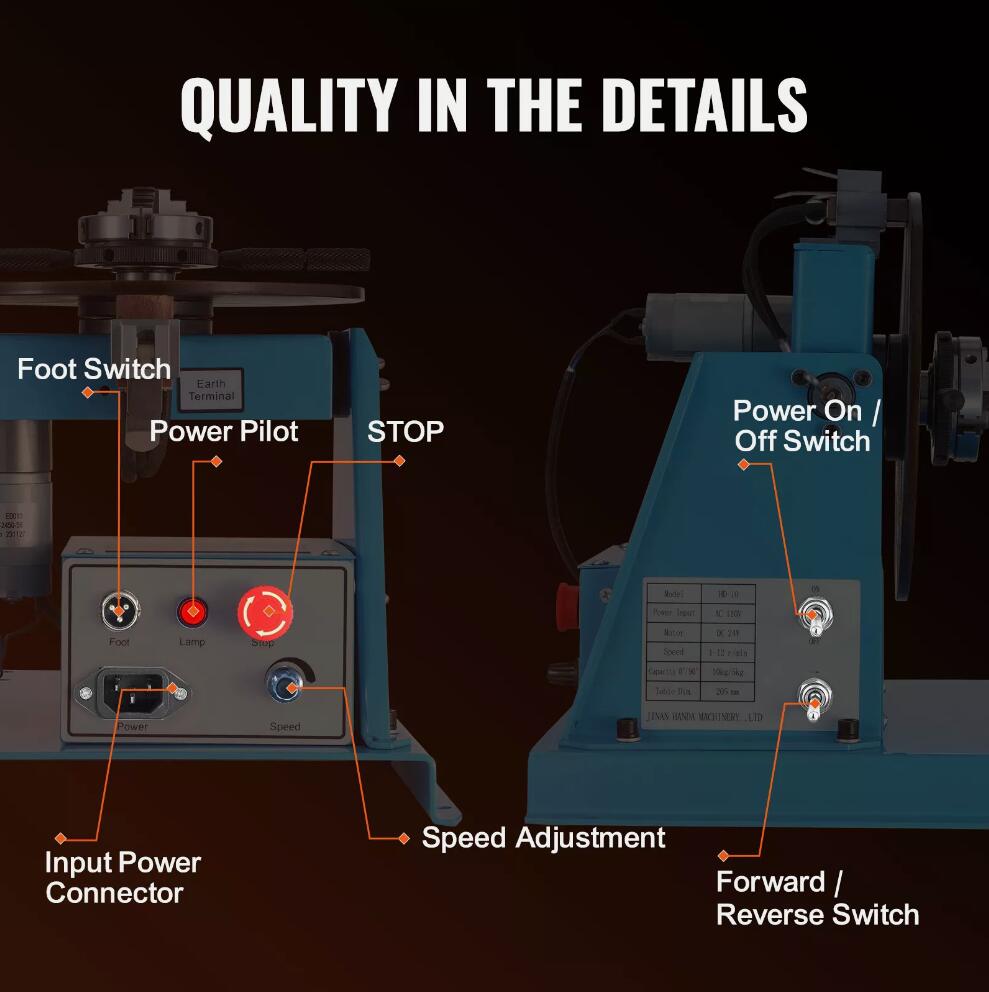 20W 10KG Precise & Stable Rotary Welding Positioner 0-90° Turntable Table AU