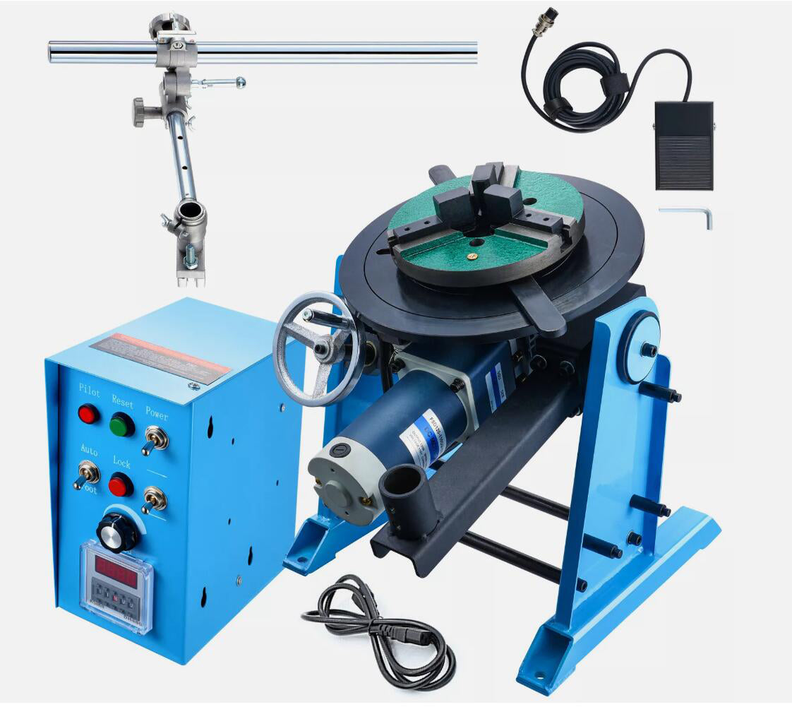 120W 50KG Precise & Stable Rotary Welding Positioner 0-90° Turntable Table 0.5-6RPM AU