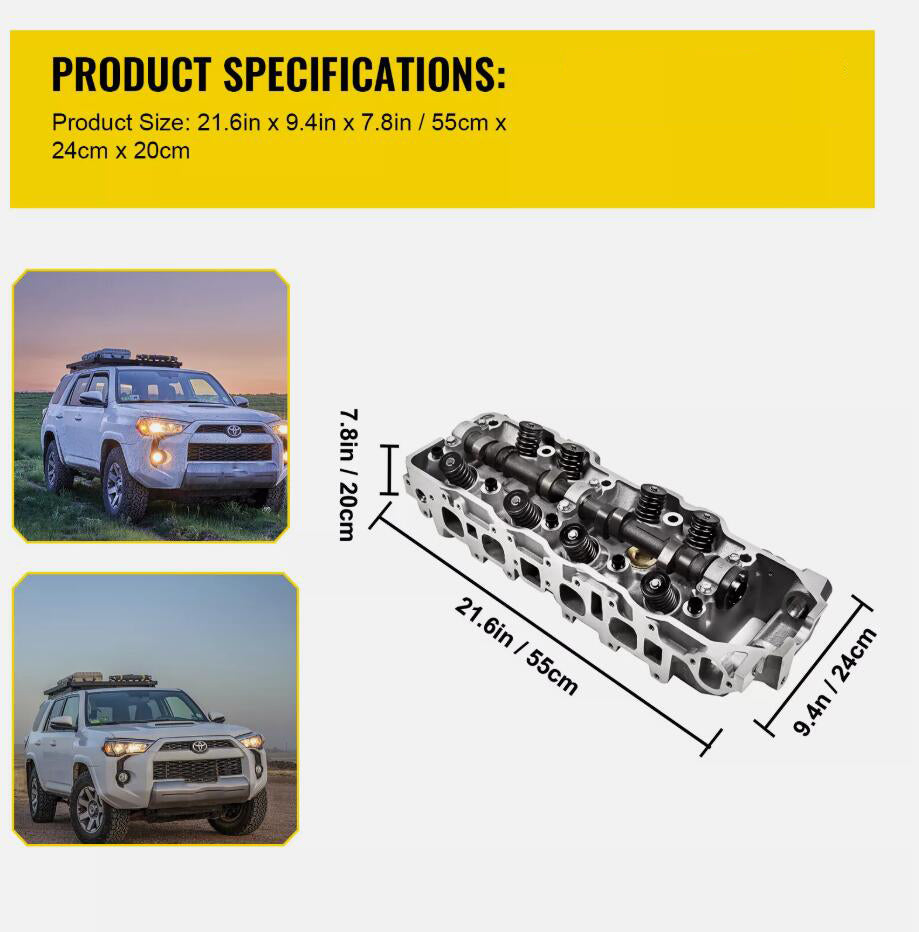 Premium Complete Cylinder Head Fit For Toyota 4Runner 85-95 Pickup Celica 2.4L 22R