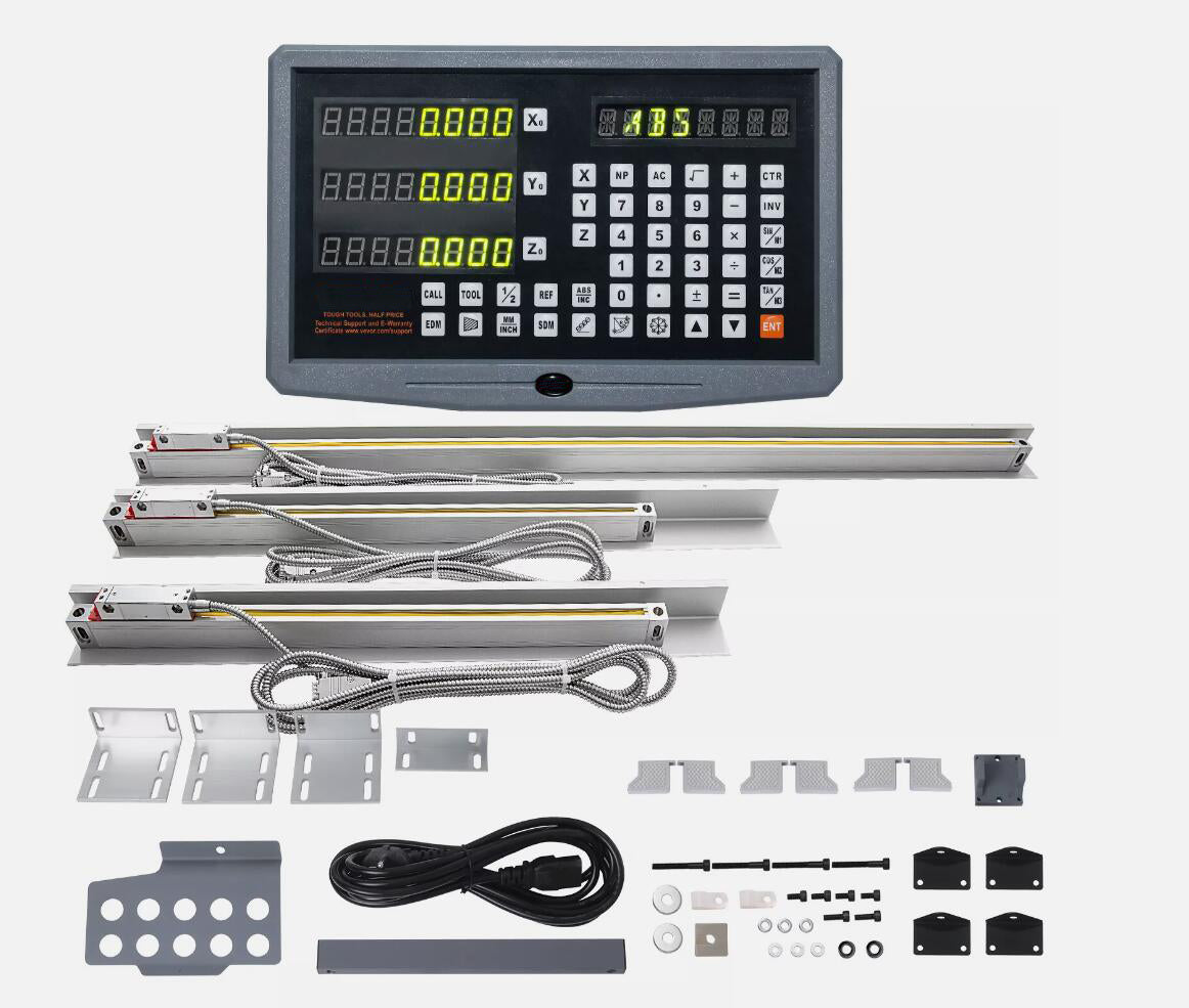 Multifunctional Digital Readout 400 & 450 & 950 mm Linear Scale 3 Axis DRO Display Kit AU