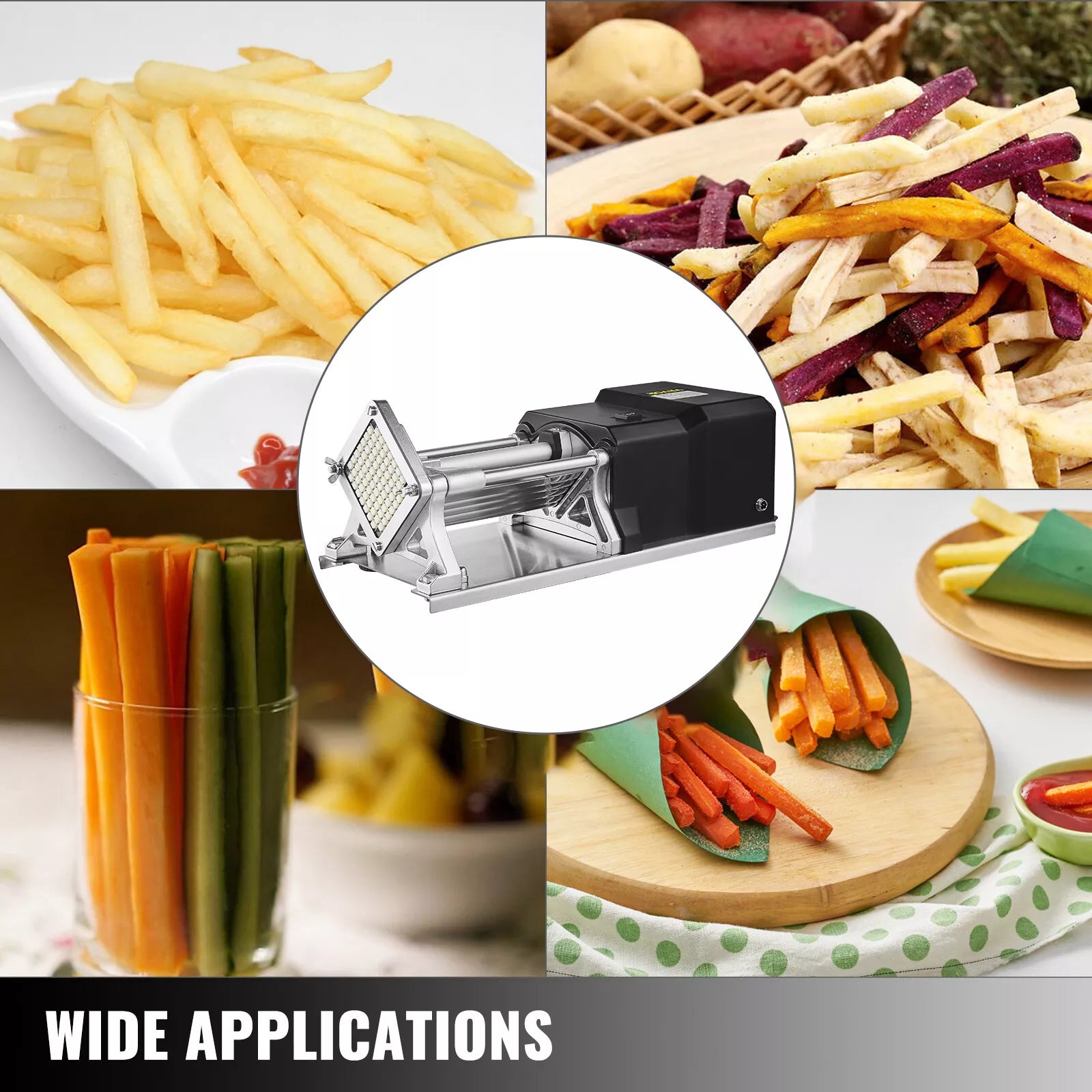 Stainless Steel Electric Vegetable Cutter Dicer Fries Slicer Potato Chip Chopper With 4 Blades