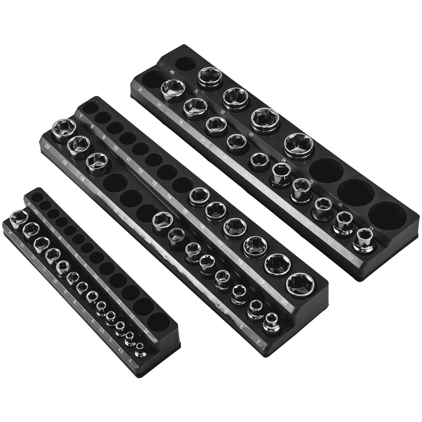 3PCS 12.7/9.5/6.35mm Magnetic Socket Organizer Socket Holder 73 Holders