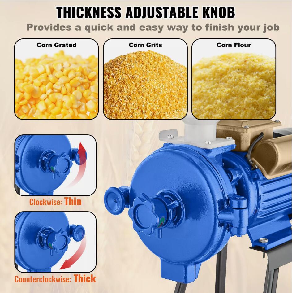 3000W Adjustable Heavy Duty Electric Grain Grinder Corn Wheat Flour Cereal Mill Dry Grinder