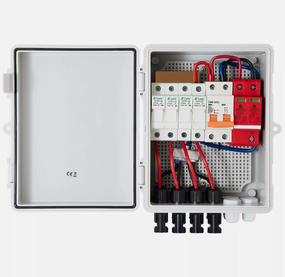 15A 4 String Professional Solar PV Combiner Box Circuit Breaker Plastic for Solar Panel AU