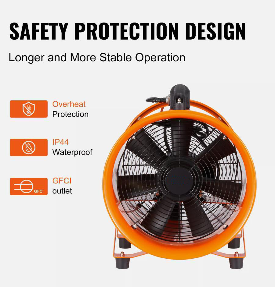 Powerful 304.8mm Industrial Extractor Fan Blower Portable 5m Duct Hose Ventilator AU