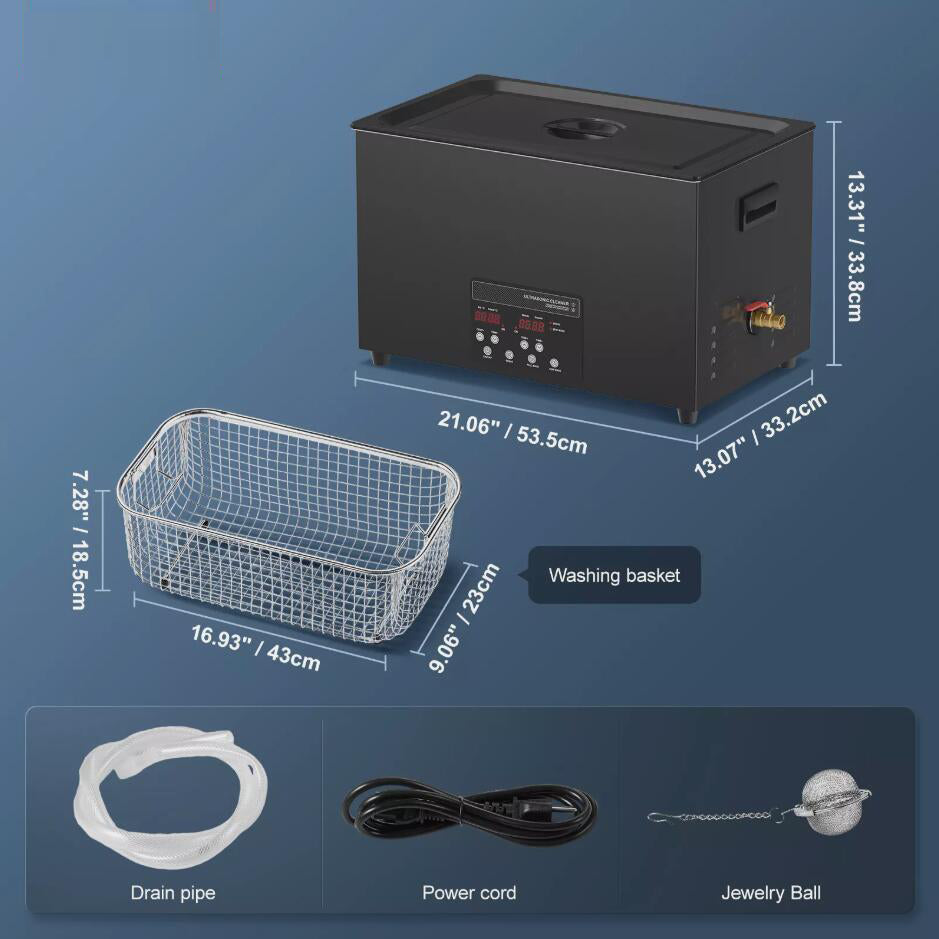 Powerful 1200W 30L Ultrasonic Cleaner Cleaning Machine with Timer Heater & Basket