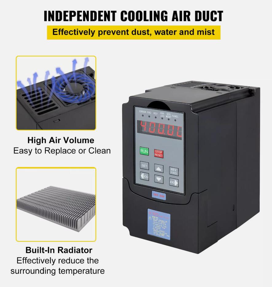 Premium 3KW 4HP 220V VFD Variable Frequency Drive Inverter Converter 1 To 3 Phase AU