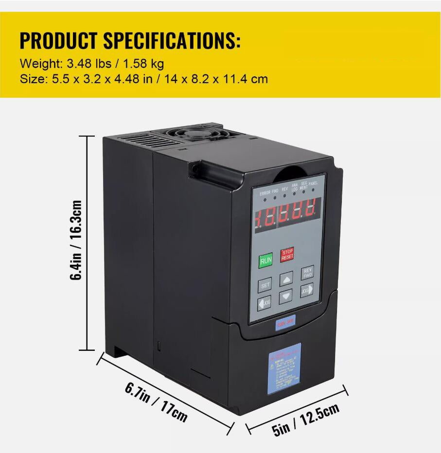 Premium 3KW 4HP 220V VFD Variable Frequency Drive Inverter Converter 1 To 3 Phase AU