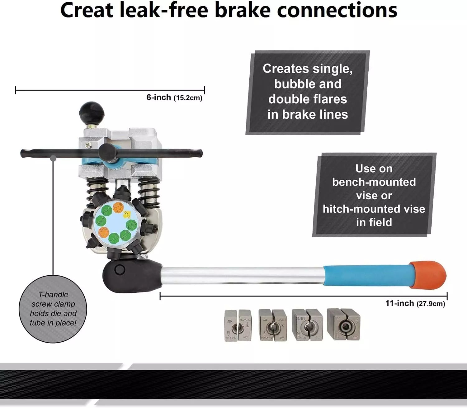 Pro Single Bubble Double Flare Tool Brake Line Flaring Kit for Steel Copper Tube AU