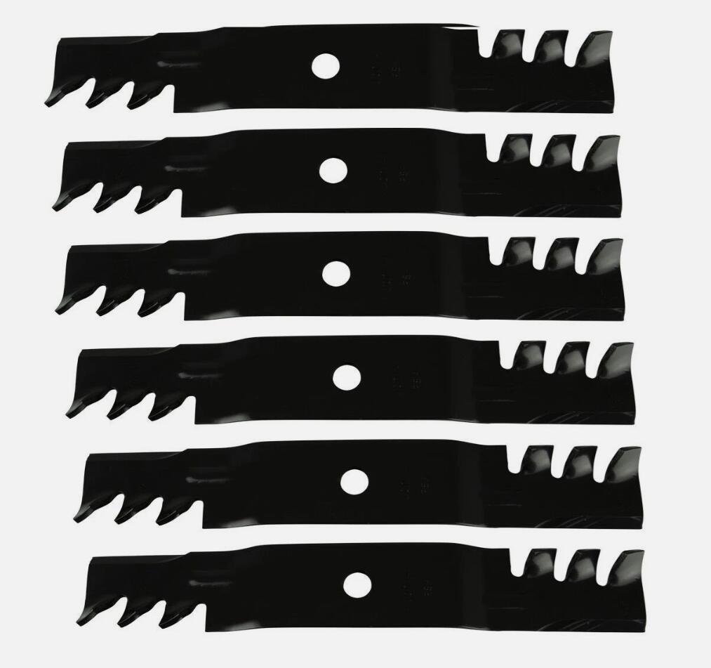Premium 6PCS Predator Toothed Mulching Blades for 48" John Deere Ride on Mowers M146476