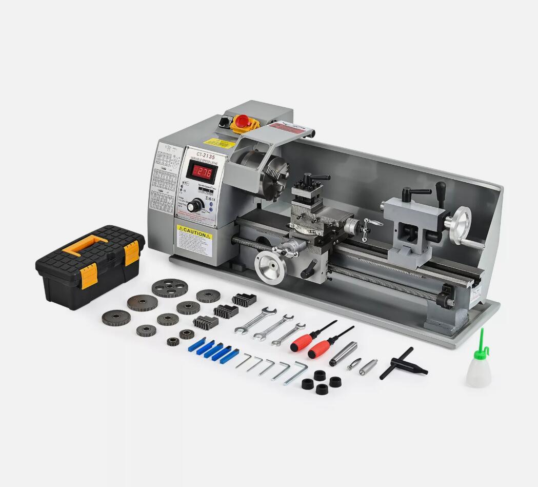 HEAVY DUTY 600W 8"x14" Mini Metal Lathe Stepless Speed Digital Display 3 Jaw Chuck