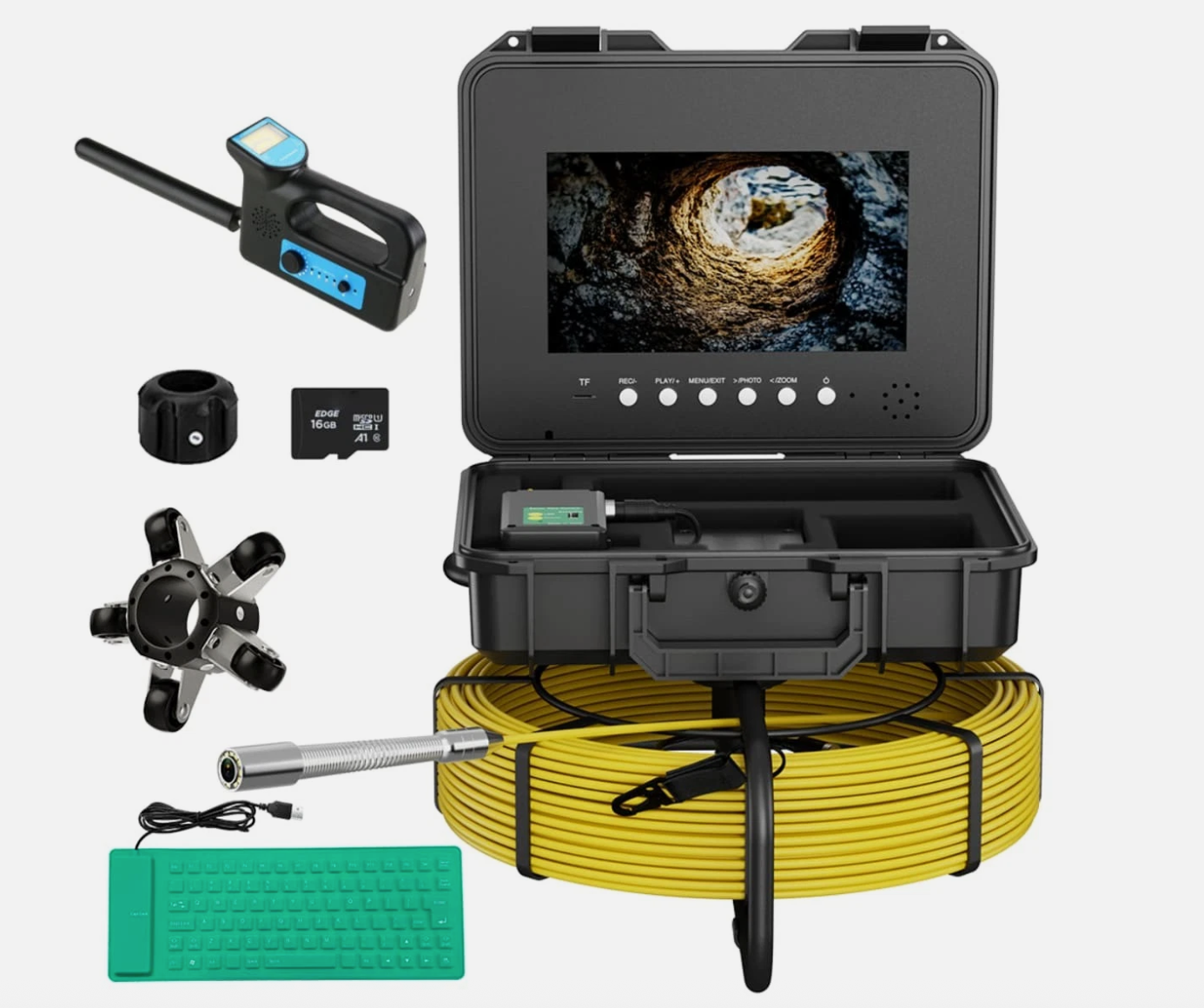 Premium 50M 10.1 -inch Pipe Inspection Camera w/ 512hz Locator Sewer D ...