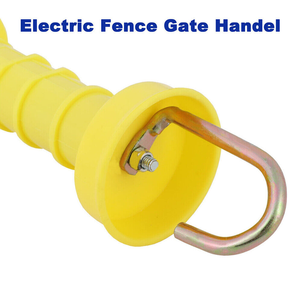 10PCS Electric Fence Gate Handle Insulated Spring Handles Yellow Farm