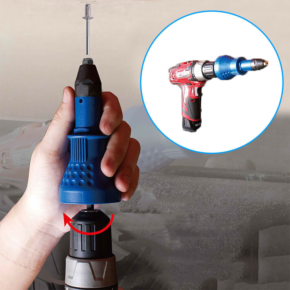 Pop Rivet Gun Attachment Drill Adapter Riveting Nuts Riveter Cordless ...