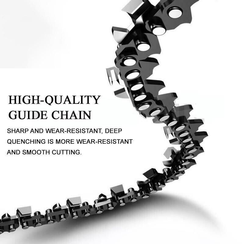 4/6/8/10 Inch Steel Chainsaw Chain + Chain Guide