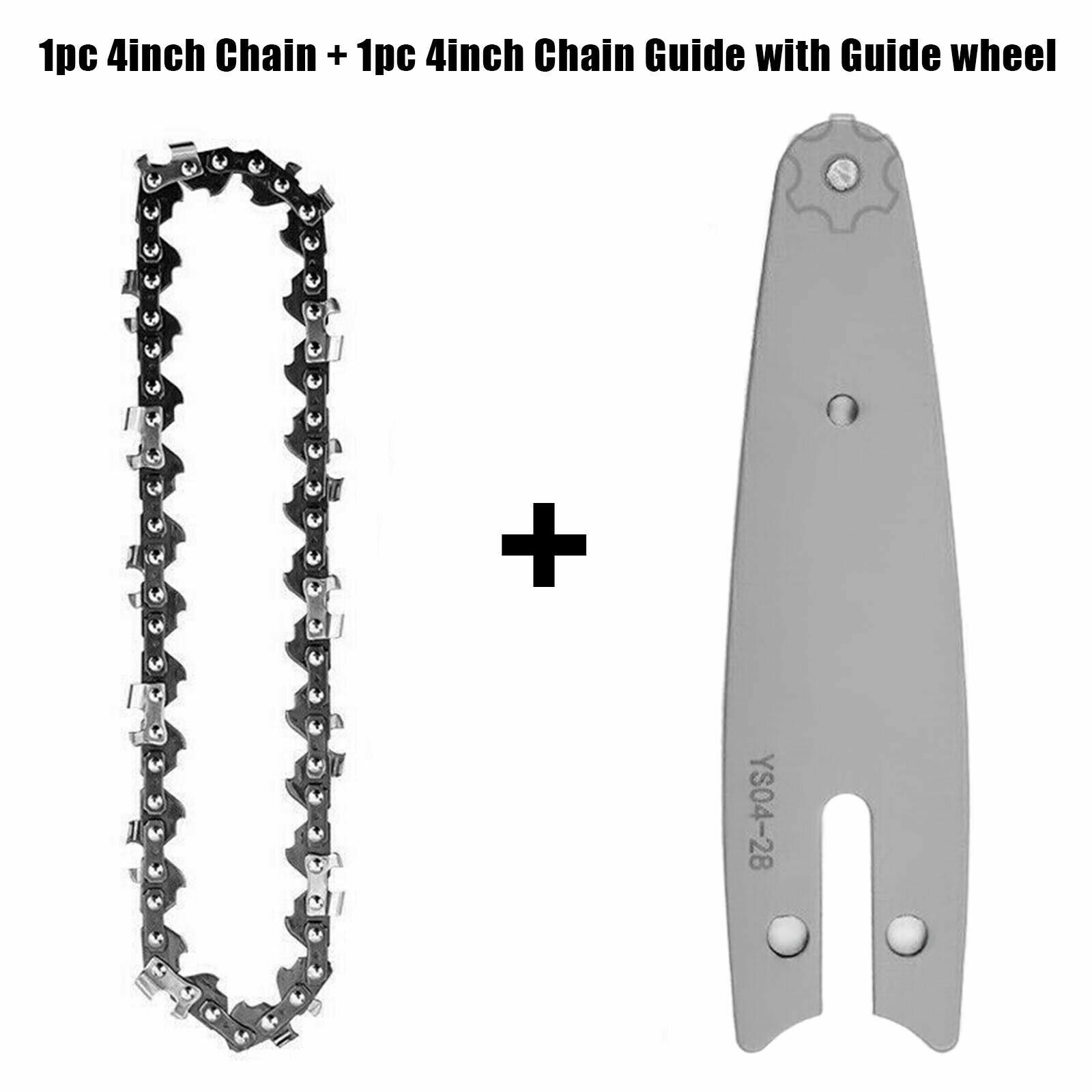 4/6/8/10 Inch Steel Chainsaw Chain + Chain Guide