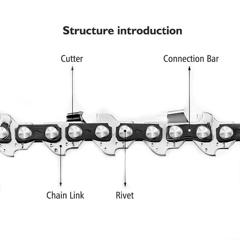 4/6/8/10 Inch Steel Chainsaw Chain + Chain Guide