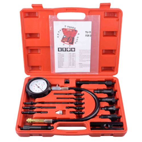 17 pc Diesel Engine Compression Tester Kit Tool Set Automotive Compressor