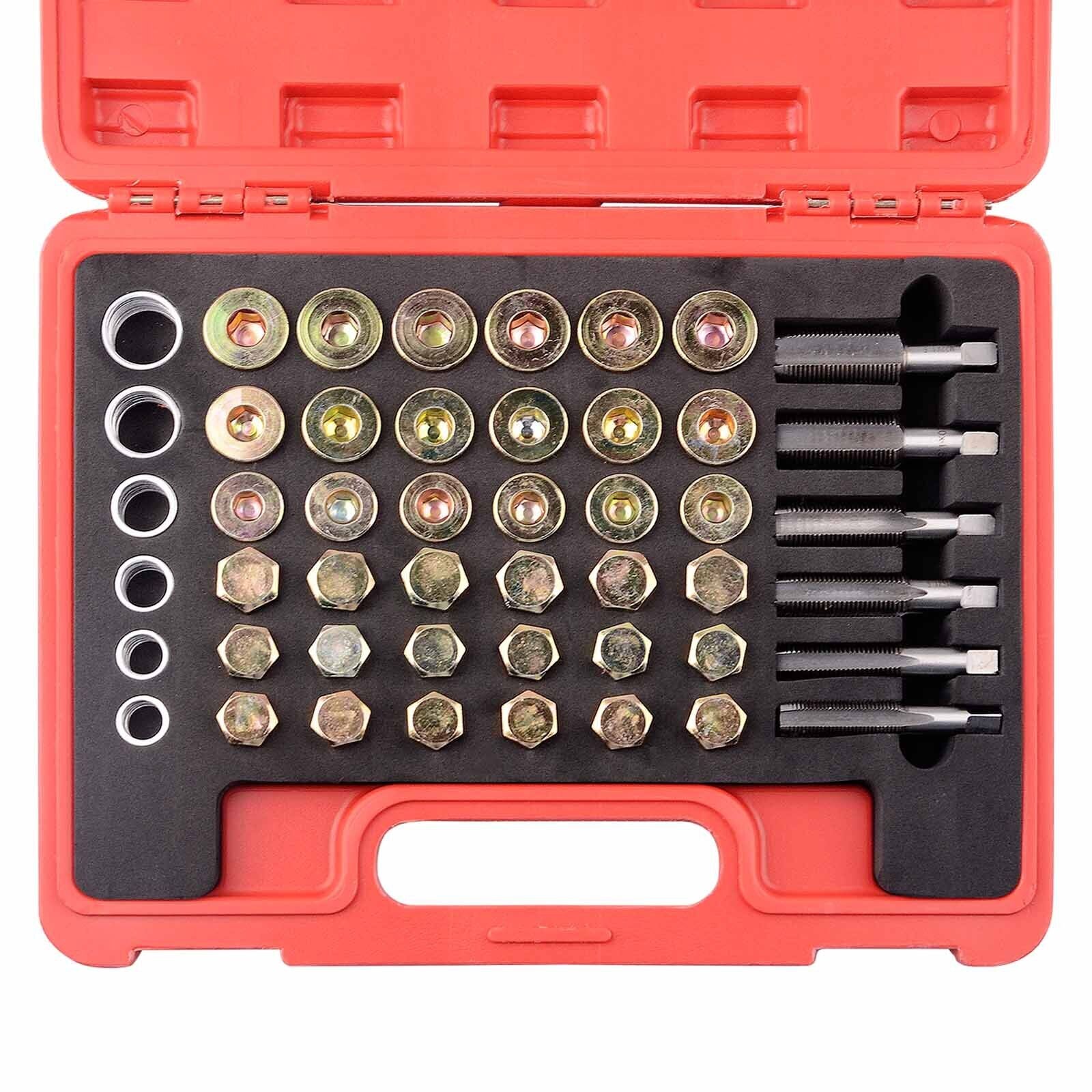 114pc Oil Pan Thread Repair Kit Sump Gearbox Drain Plug Tool Set – Tool ...