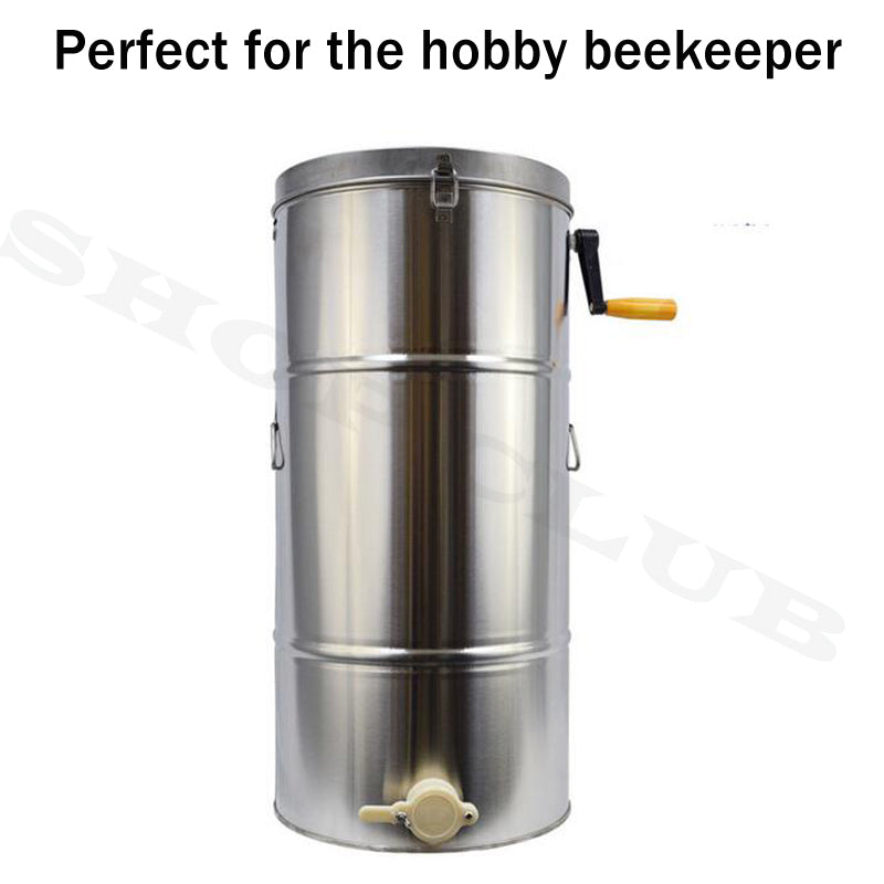 2 Two Frame Honey Extractor stainless Manual Honey Bee Spinner Beekeeping