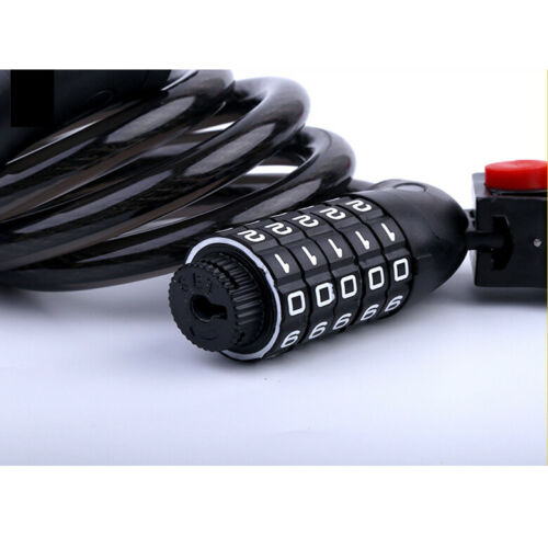 Bike Bicycle Cycling Lock 5-Digit Combination Security Cable Lock 12mm x 1200mm