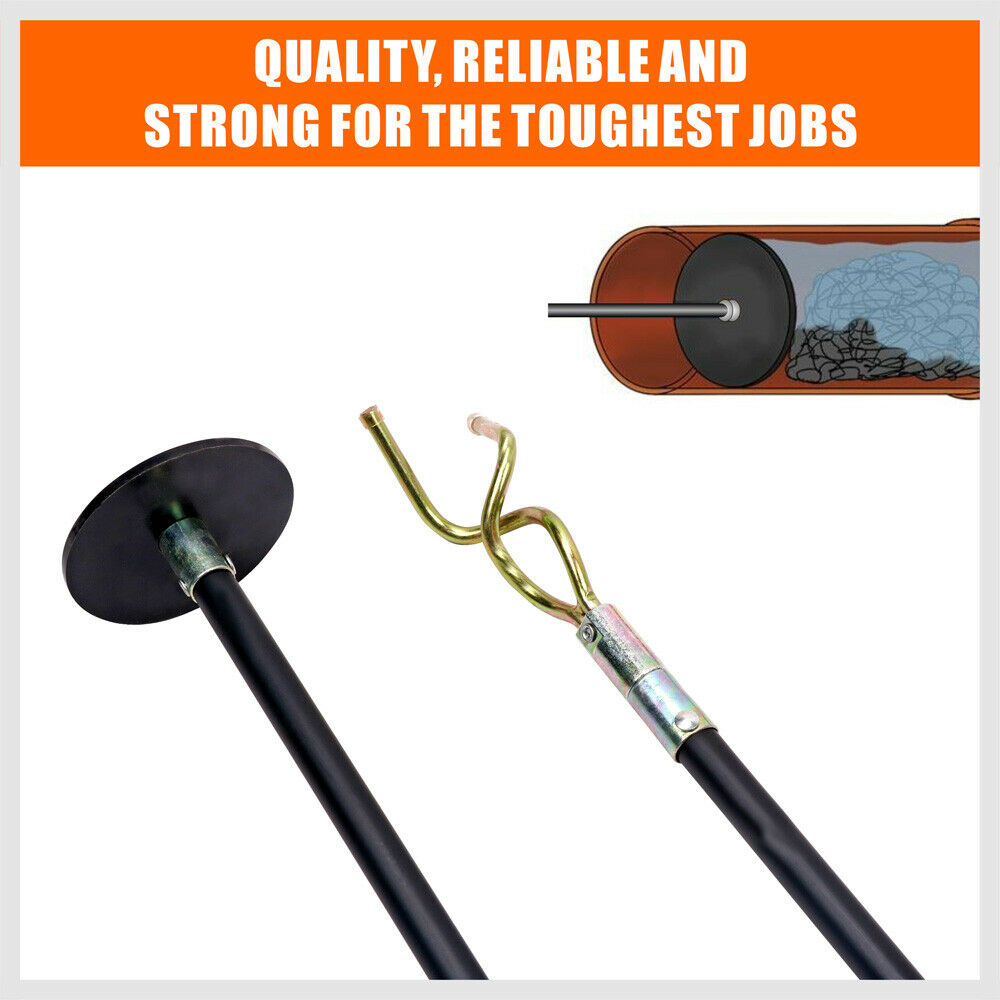 10Pc Drain Clean Rod Set Flexible Plunger Connector DIY Universal Clea ...