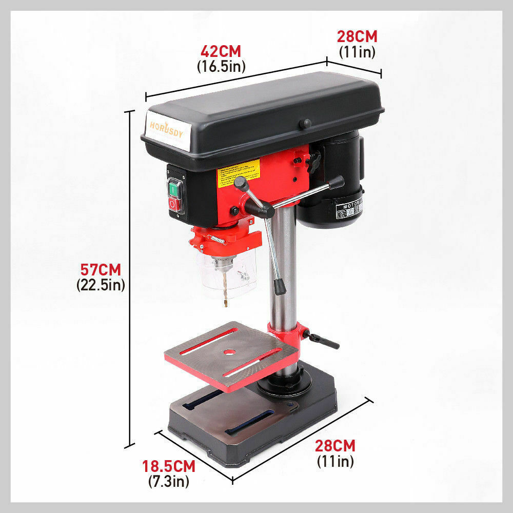 370W Bench Drill Press 5-Speed Workshop Mounted Drilling Heavy Duty 1.5-13mm