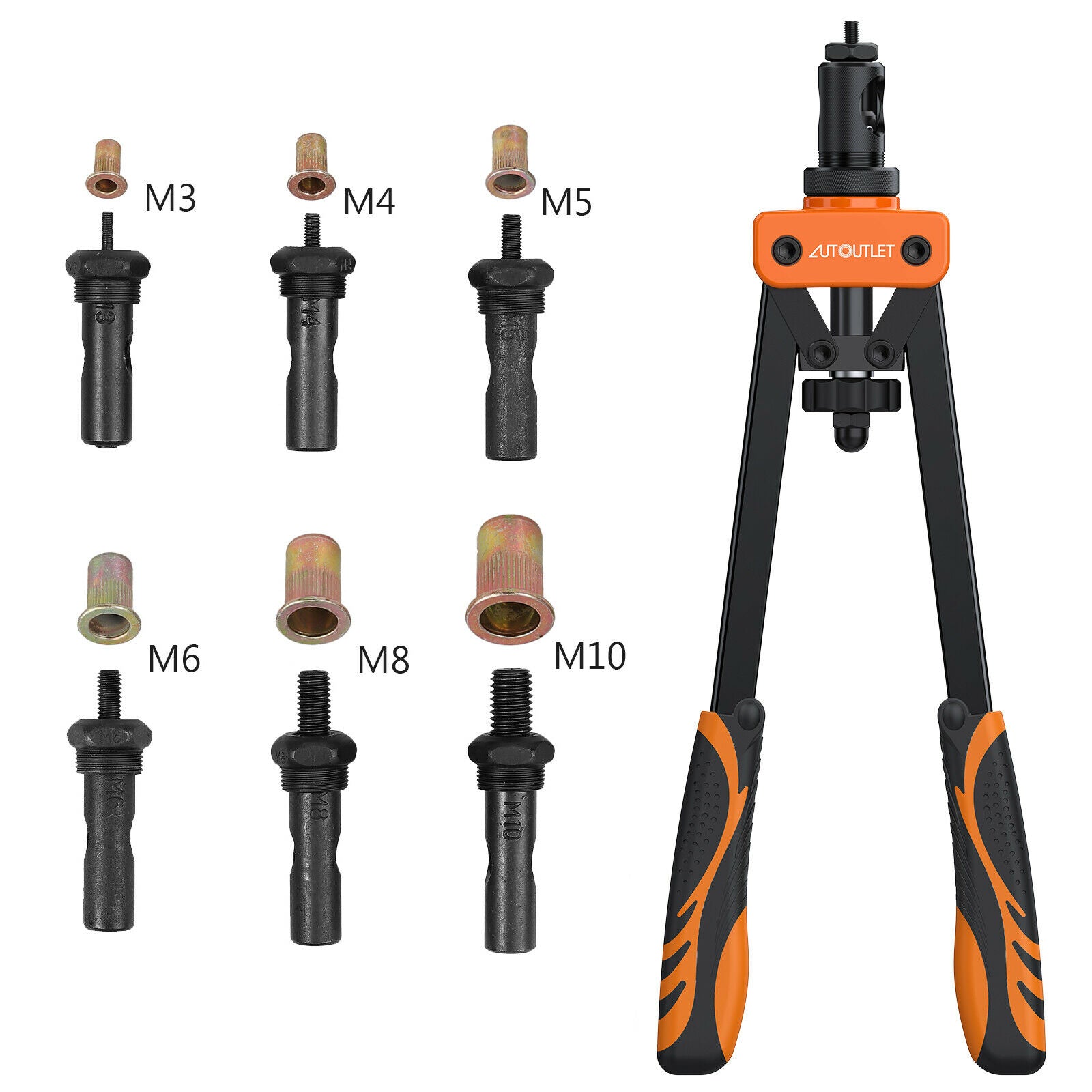 M3-M10 Rivet Nut Kit Rivnut Riveter Gun Heavy Duty Riveting Rivets Nut ...