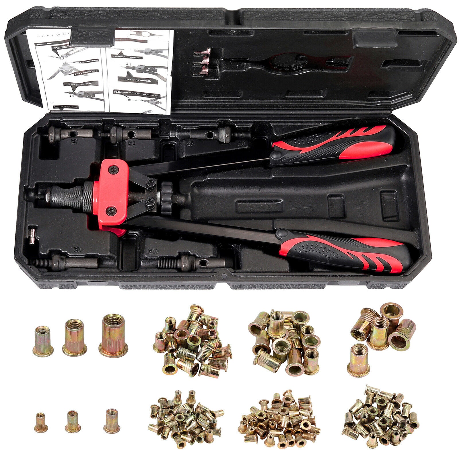 M3-M10 Rivet Nut Kit Rivnut Riveter Gun Heavy Duty Riveting Rivets Nut ...