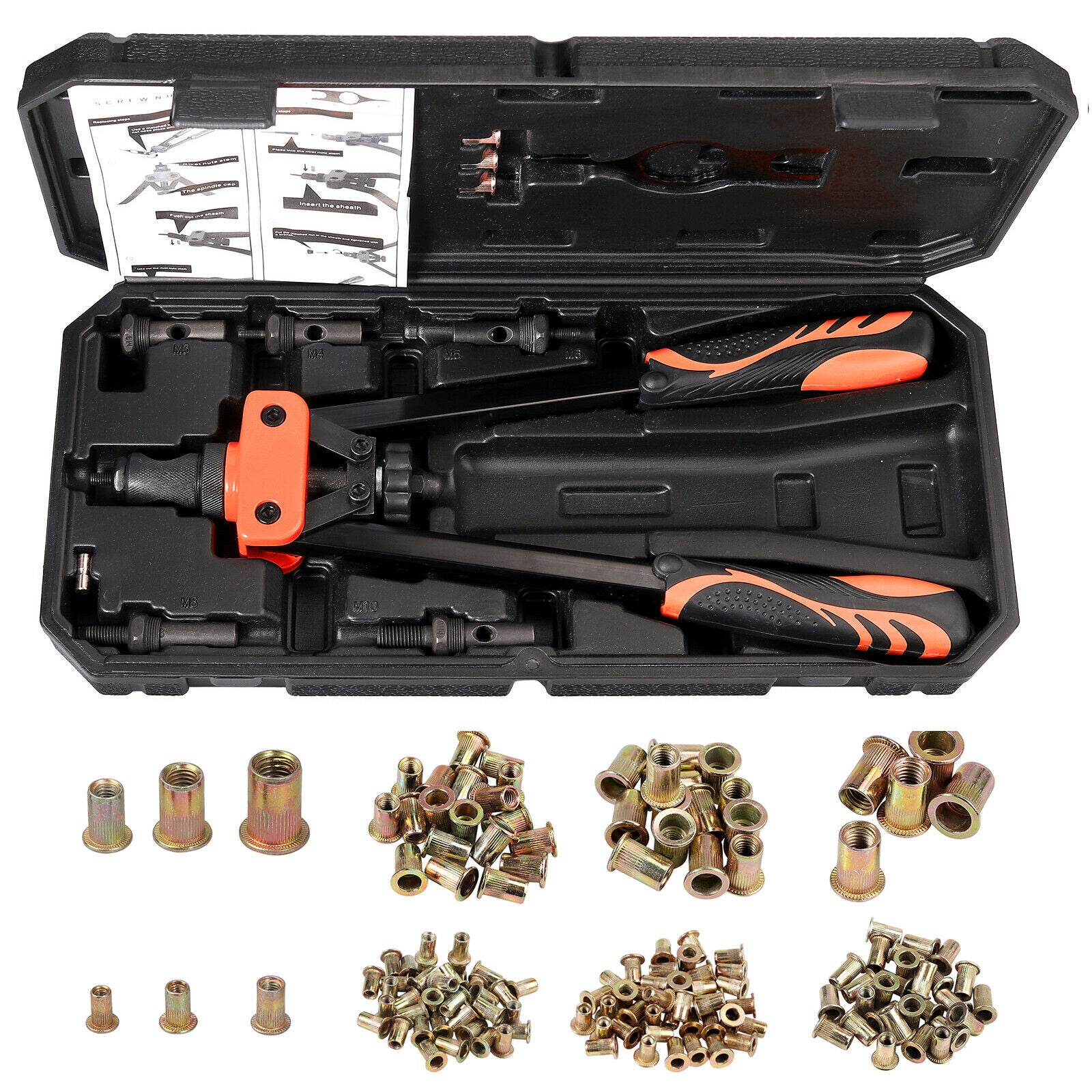 M3-M10 Rivet Nut Kit Rivnut Riveter Gun Heavy Duty Riveting Rivets Nut ...