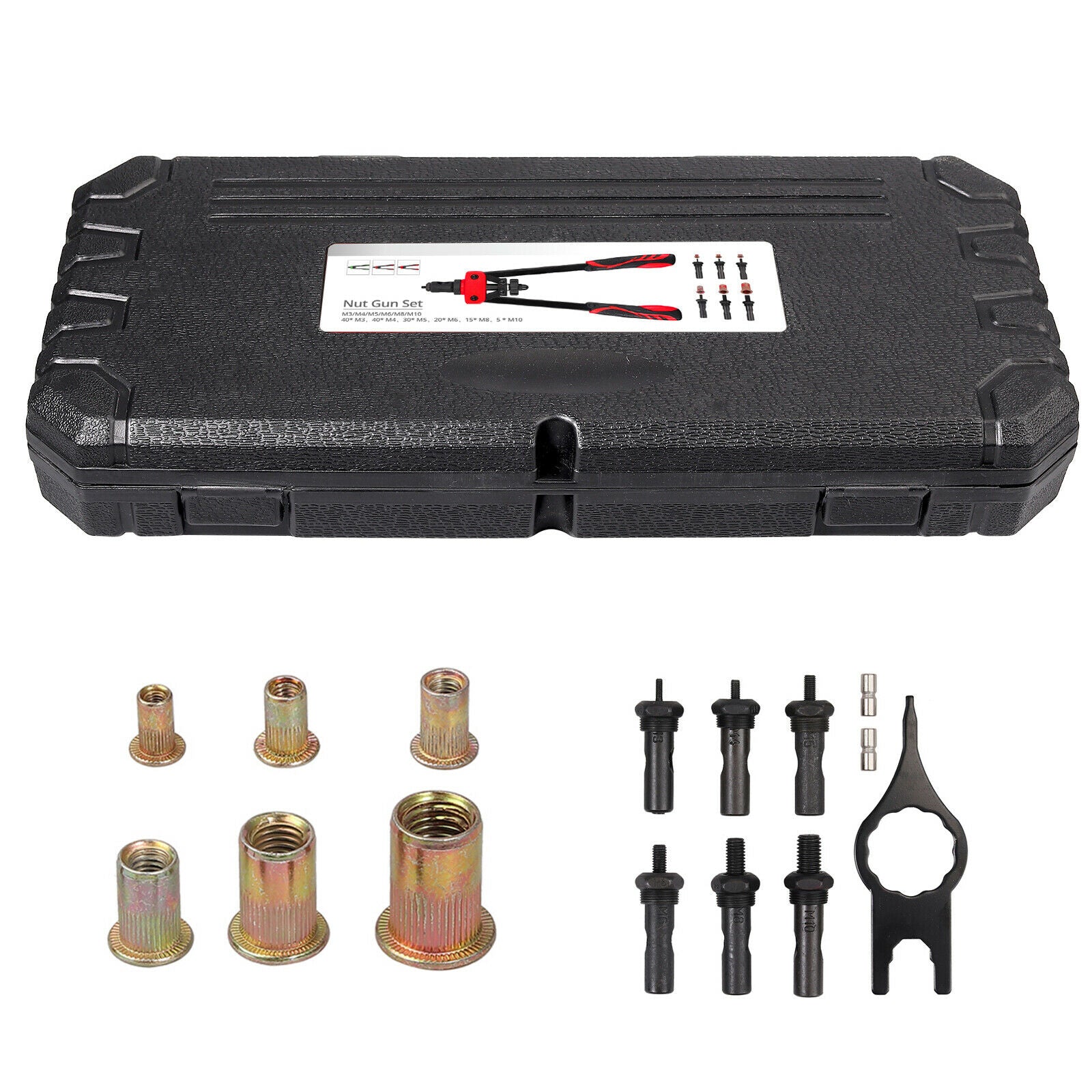M3-M10 Rivet Nut Kit Rivnut Riveter Gun Heavy Duty Riveting Rivets Nut ...