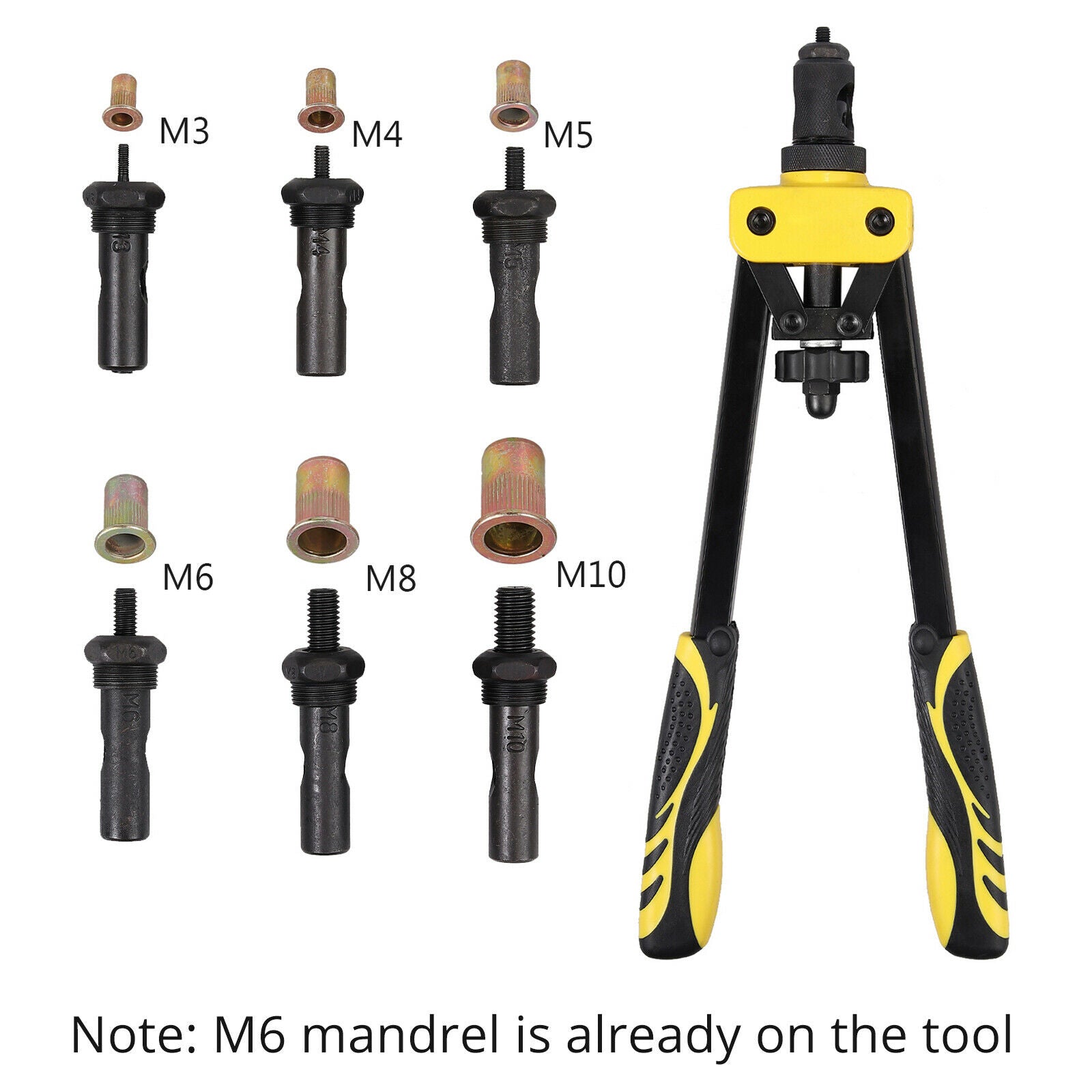M3-M10 Rivet Nut Kit Rivnut Riveter Gun Heavy Duty Riveting Rivets Nut ...