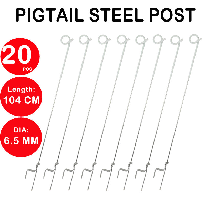 20pcs Steel Pigtail Fence Posts