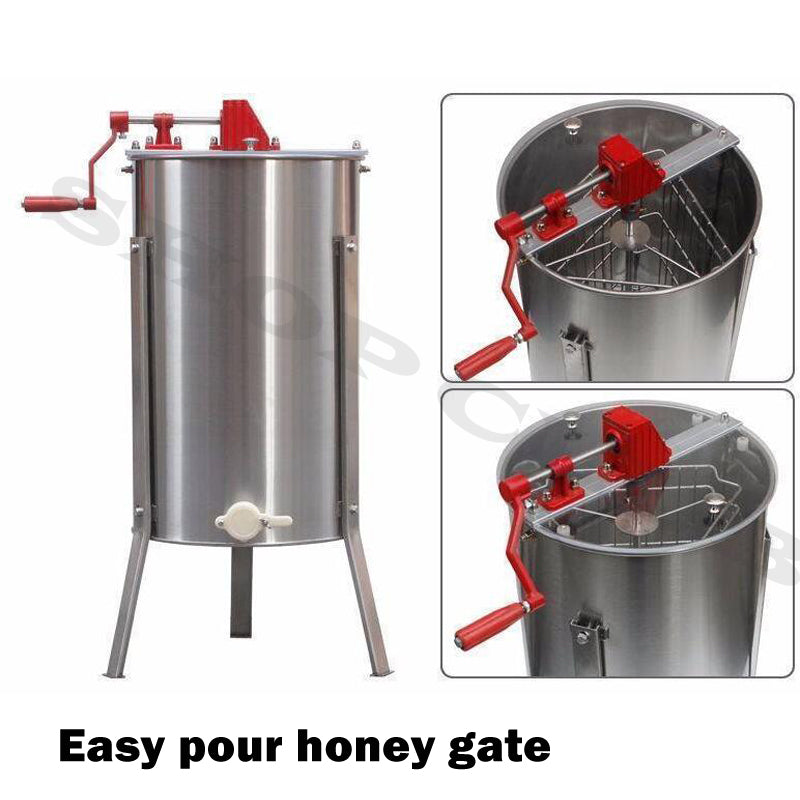 3 Three Frame Honey Extractor Manual Crank Spinner Beekeeping