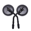 Motorcycle Round Black Rear View Side Mirrors