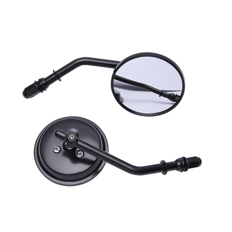 Motorcycle Round Black Rear View Side Mirrors