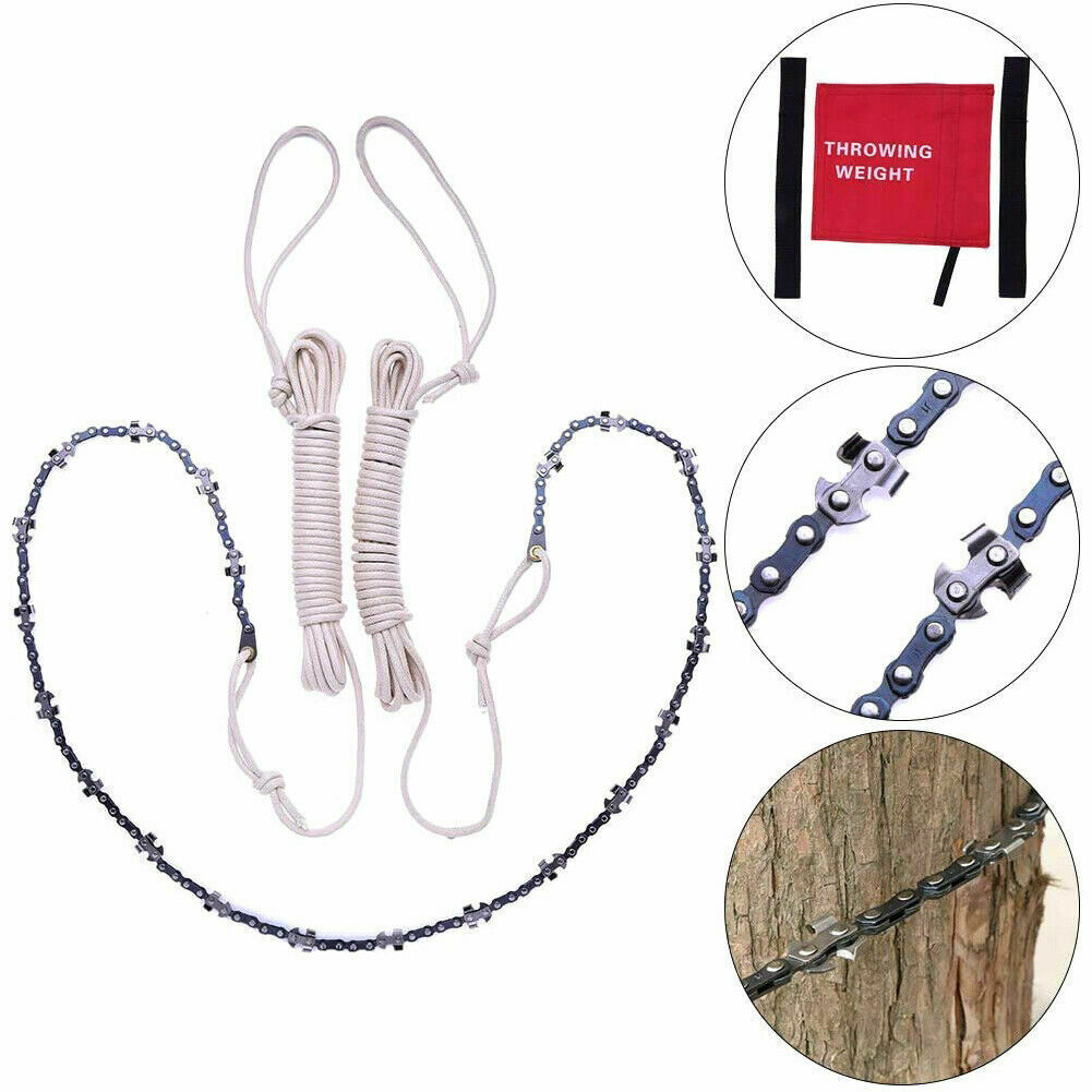 Blade With Rope 48 inch High Reach Limb Tree Hand Rope Chain Saw Blades on Both Side ...