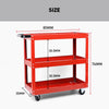 Heavy Duty Tool Cart 3-Tier Parts Steel Trolley Mechanic Storage Organizer